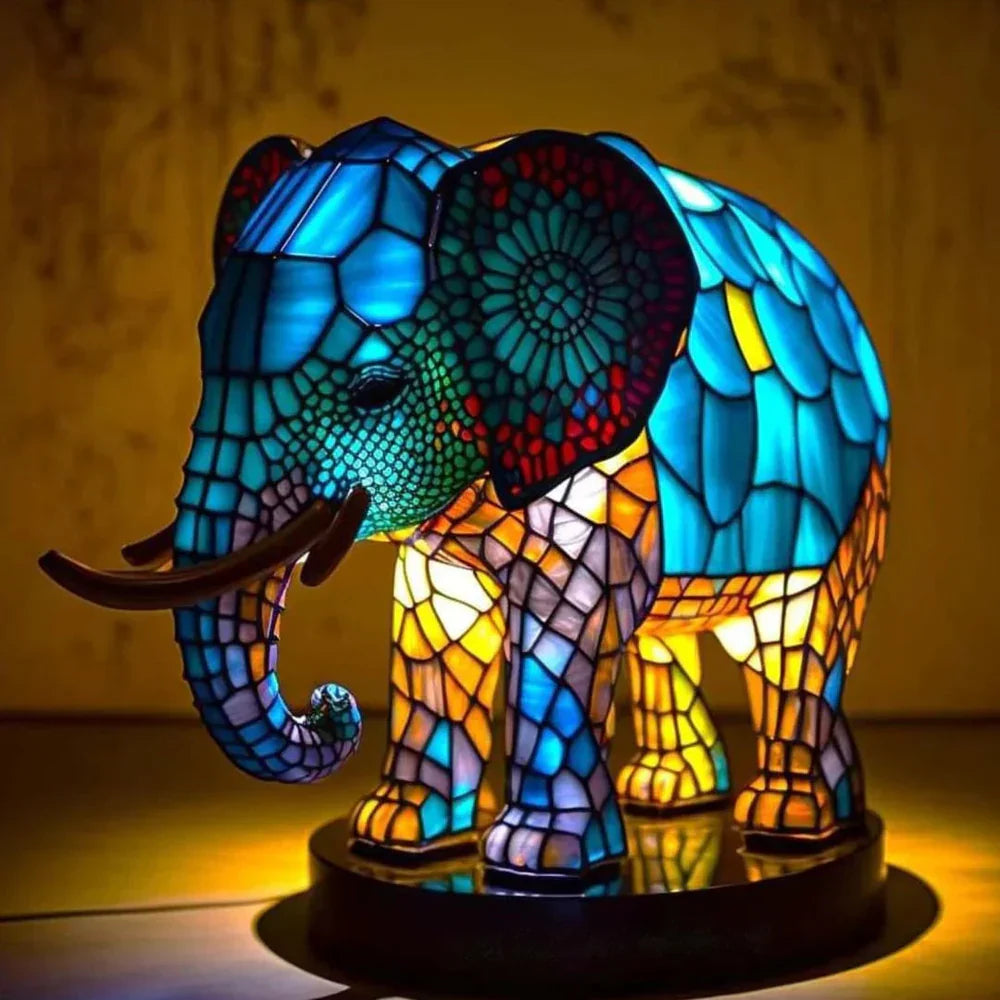 Aurin | Farbige Glastierlampe mit Mosaik-Optik