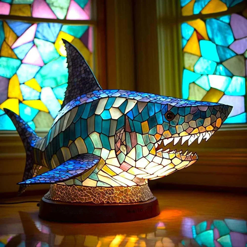 Aurin | Farbige Glastierlampe mit Mosaik-Optik