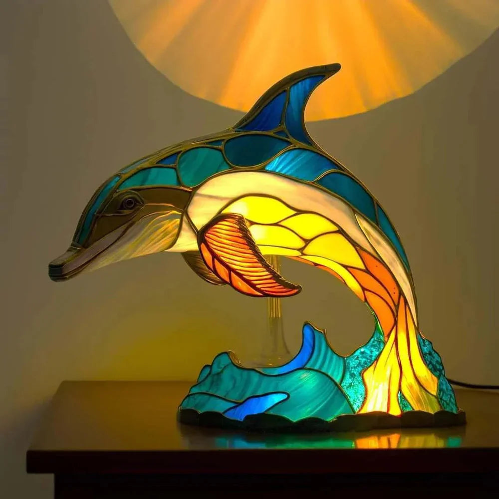 Aurin | Farbige Glastierlampe mit Mosaik-Optik