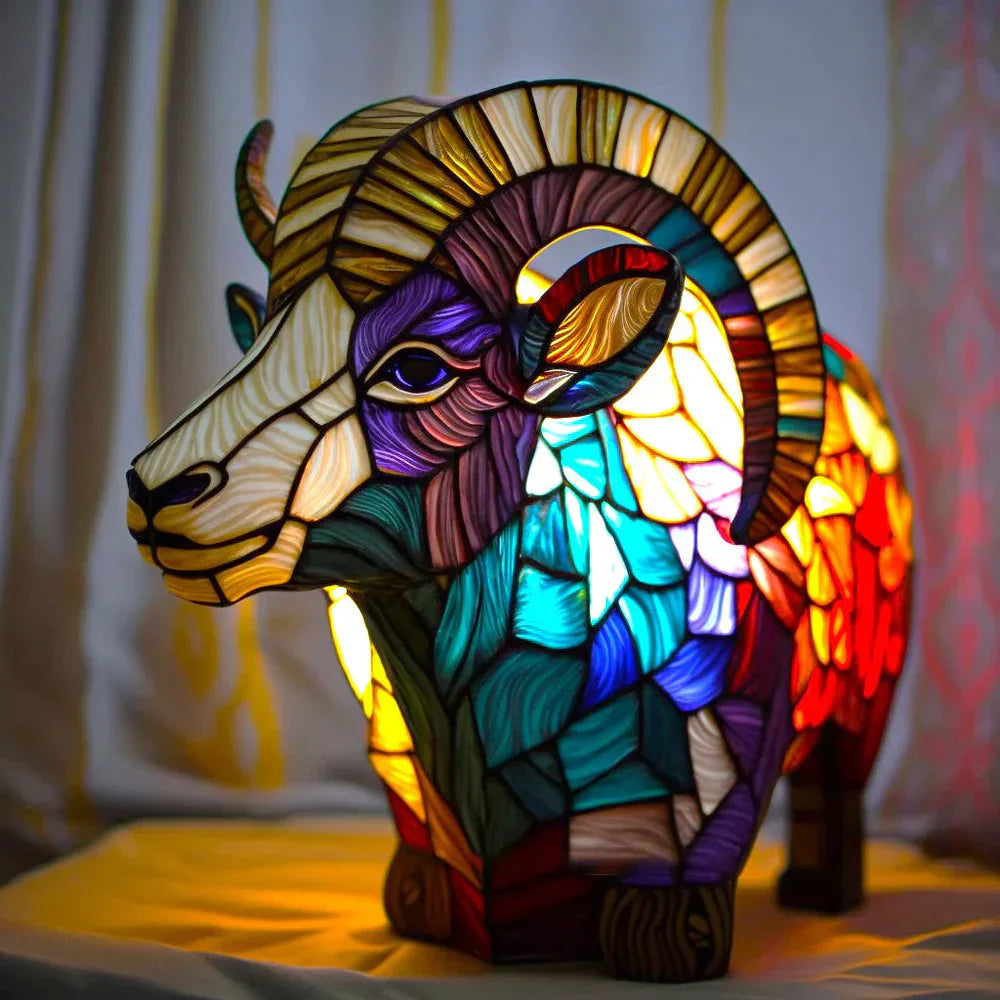 Aurin | Farbige Glastierlampe mit Mosaik-Optik
