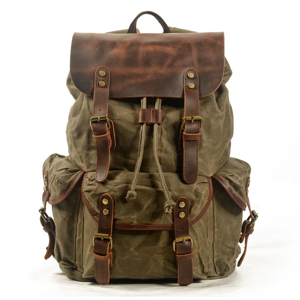 Canvas Rucksack Vintage Verschluss | Wandertour
