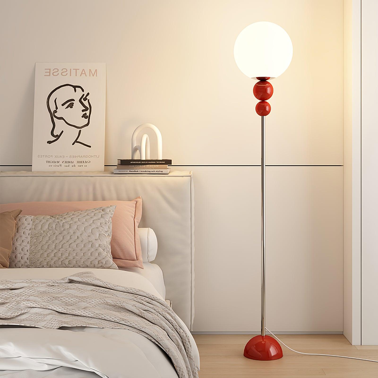Clavel's Sanfte Ästhetik | Stehlampe mit Kugelstruktur und Glaskugel