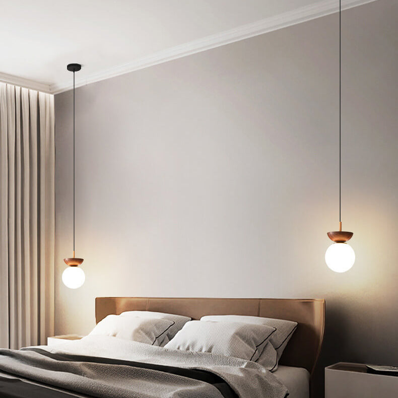 Deckenleuchte Holz Glas Modern | Wohnzimmer