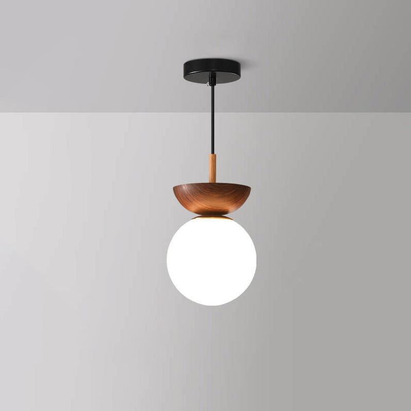 Deckenleuchte Holz Glas Modern | Wohnzimmer