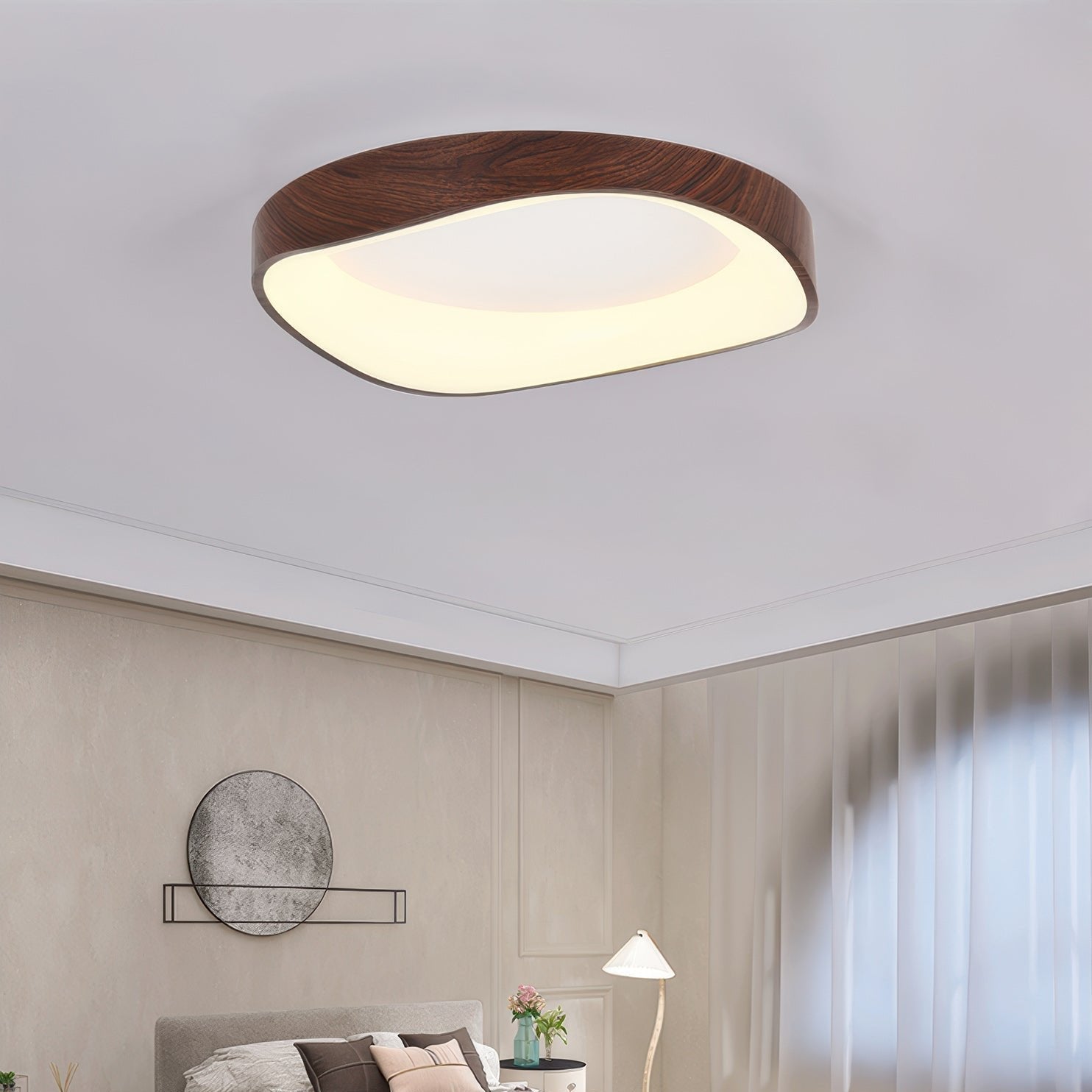 Deckenleuchte Holz LED Skandinavisch | Wohnzimmer