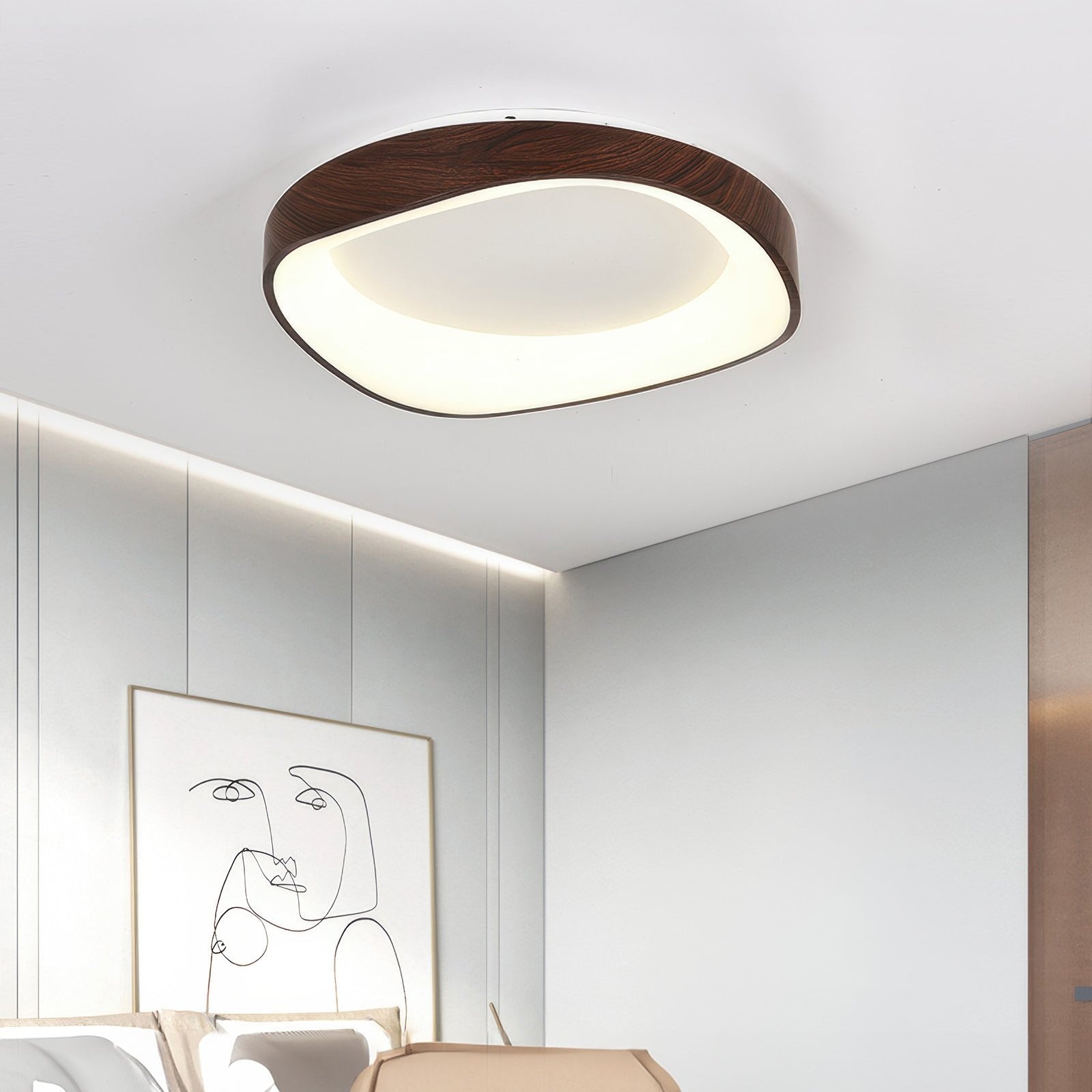 Deckenleuchte Holz LED Skandinavisch | Wohnzimmer