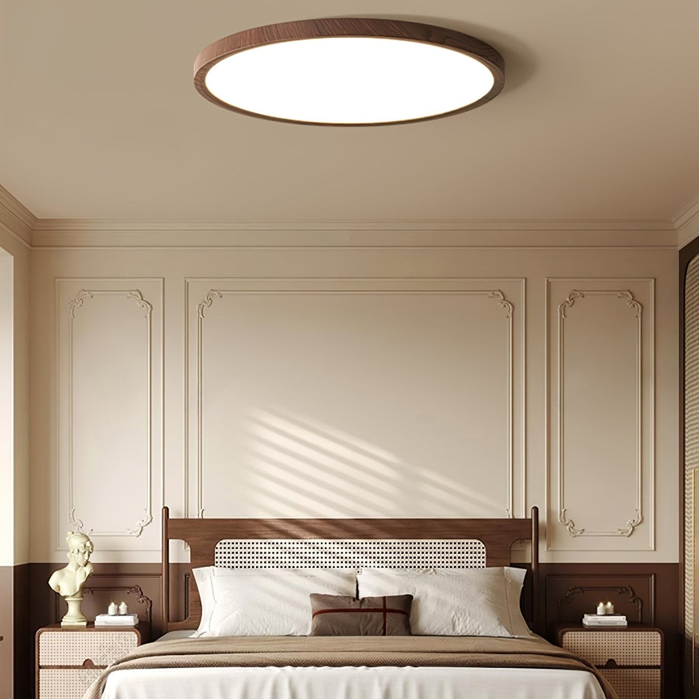 Deckenleuchte Holz Rund Design | Wohnzimmer