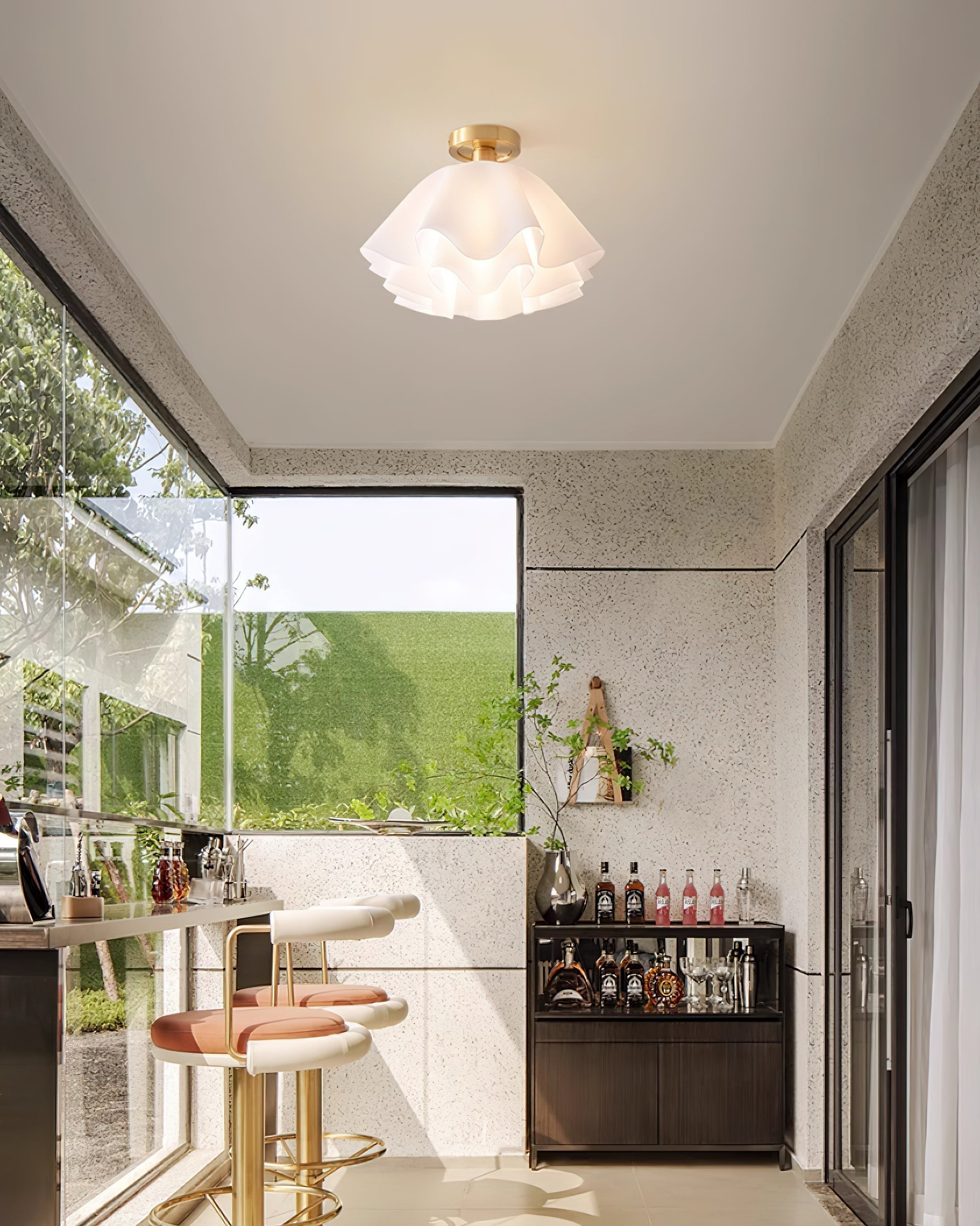 Deckenleuchte Modern Rüschenform | Wohnzimmer