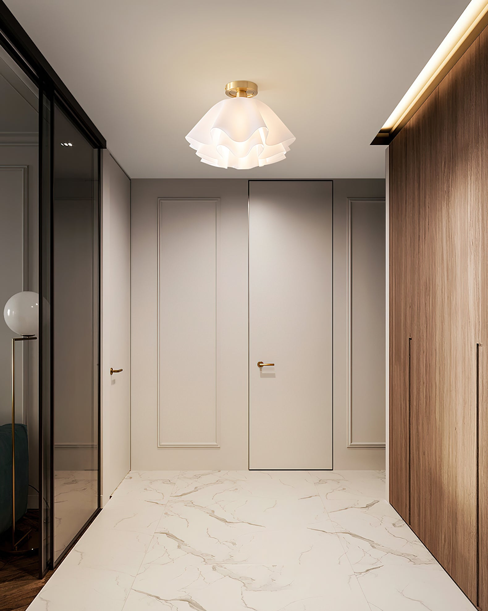 Deckenleuchte Modern Rüschenform | Wohnzimmer