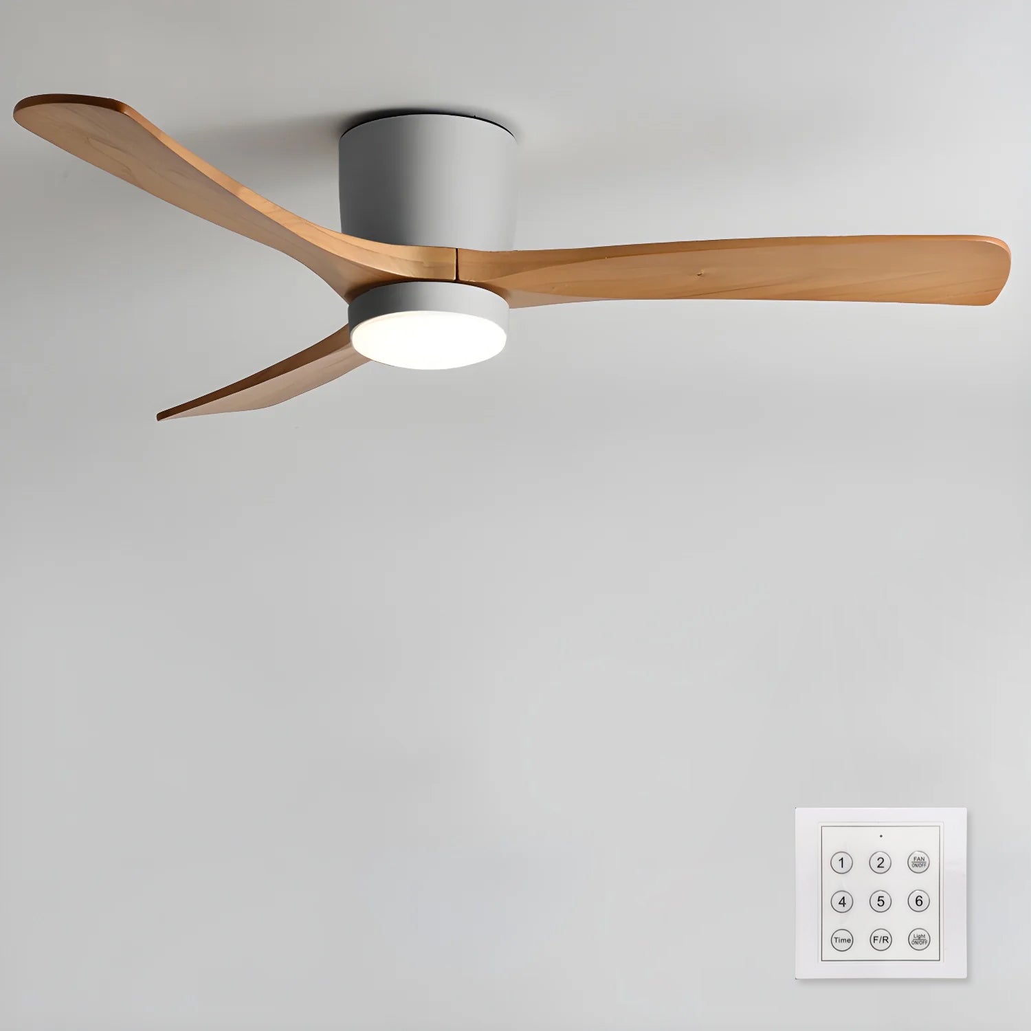 Deckenventilator Holz LED Design | Wohnzimmer