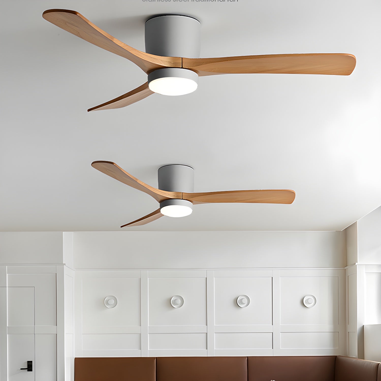 Deckenventilator Holz LED Design | Wohnzimmer
