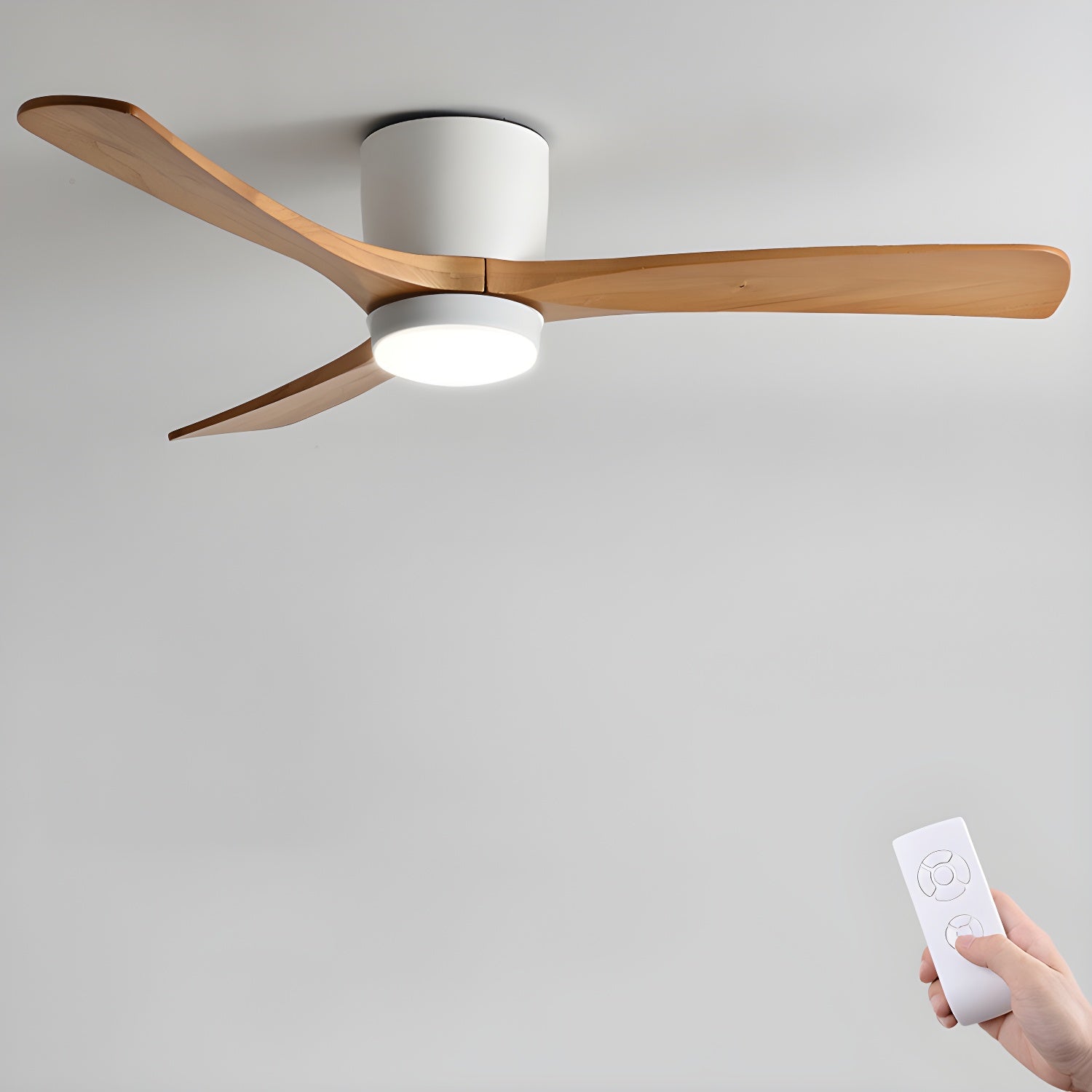 Deckenventilator Holz LED Design | Wohnzimmer