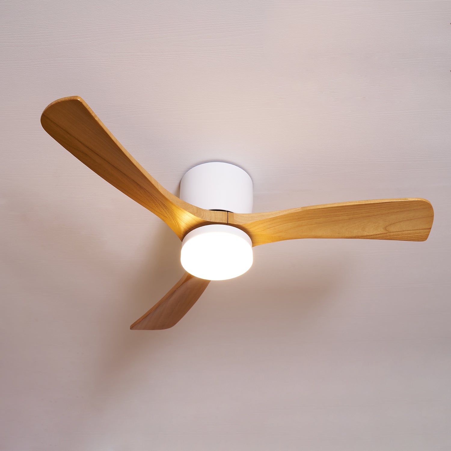 Deckenventilator Holz LED Design | Wohnzimmer