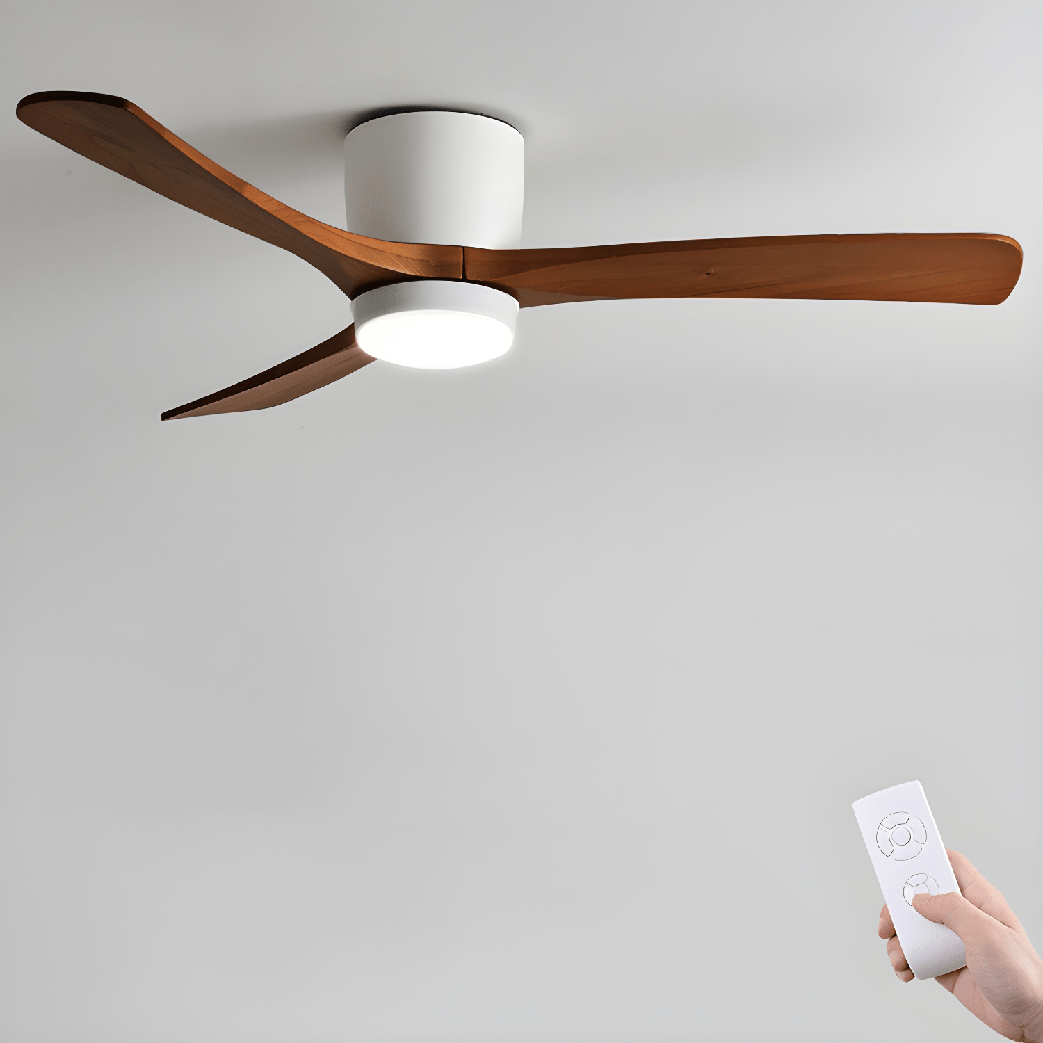 Deckenventilator Holz LED Design | Wohnzimmer