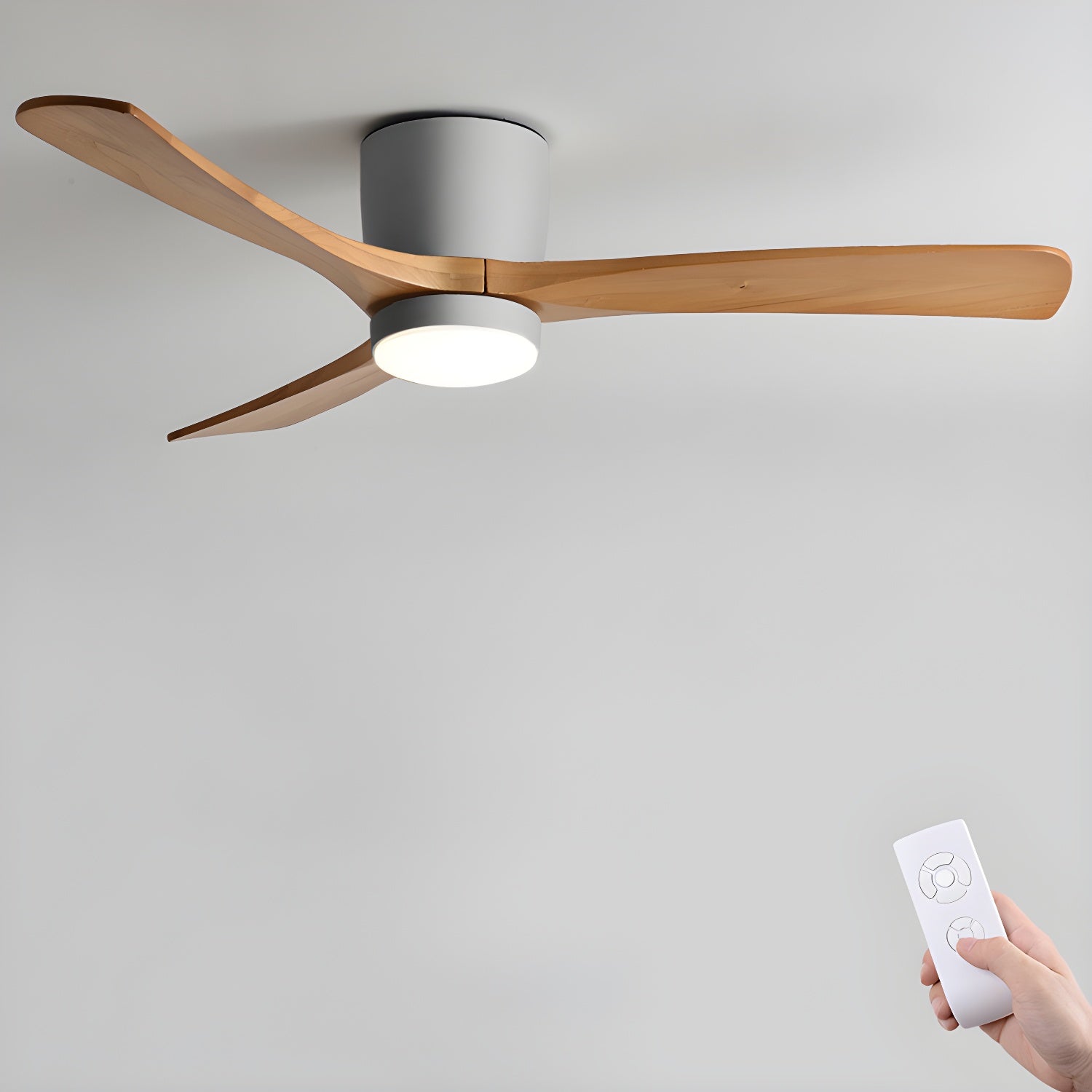 Deckenventilator Holz LED Design | Wohnzimmer