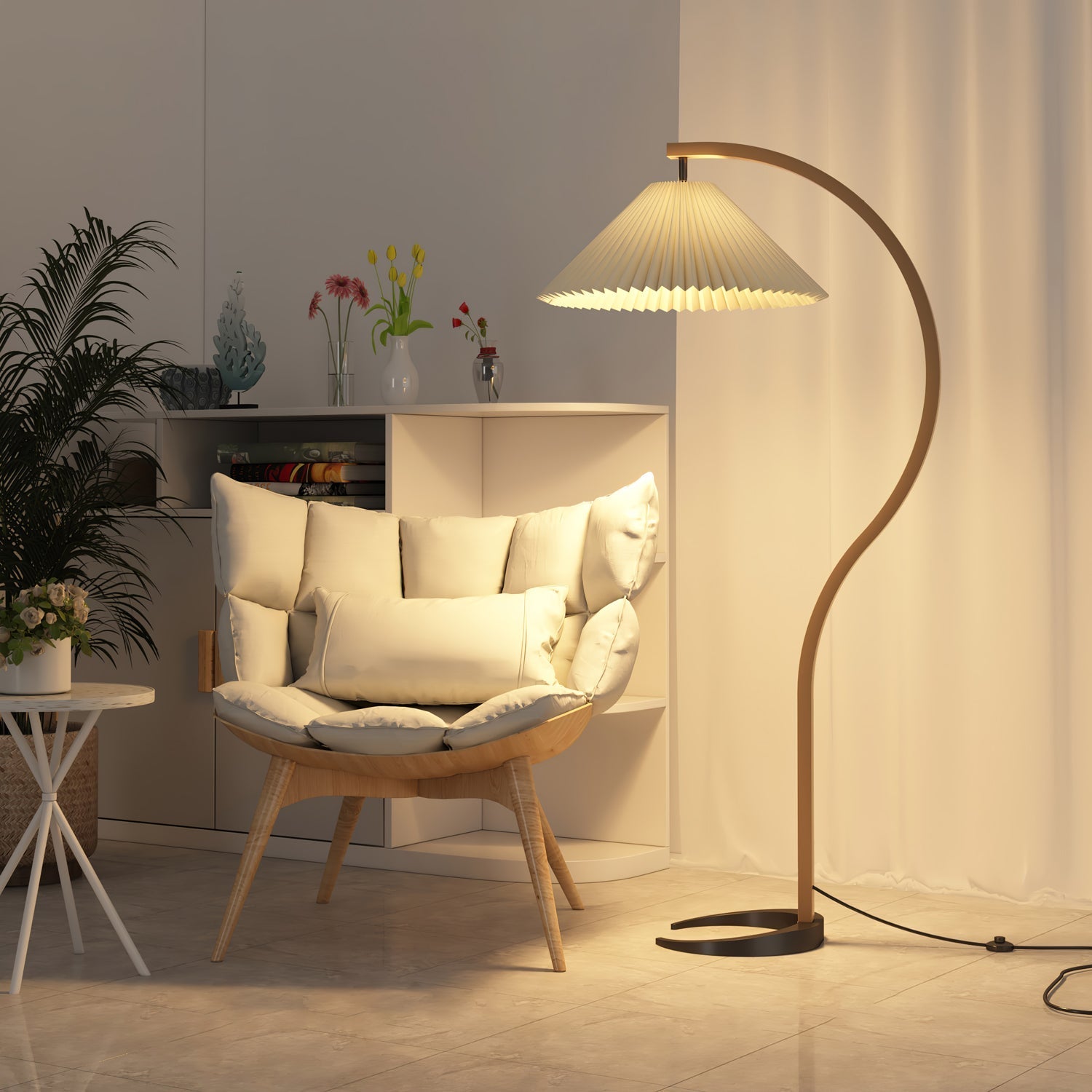Elin's Sanfter Schwung | Stehlampe mit gewölbtem Standbogen