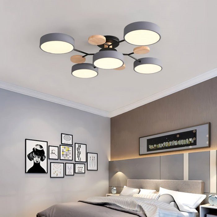 Elvar | Skandinavische Deckenlampe mit Holz-Details
