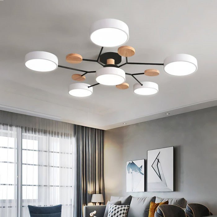 Elvar | Skandinavische Deckenlampe mit Holz-Details