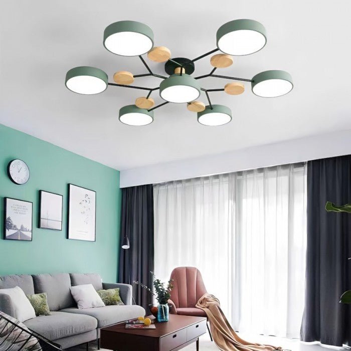 Elvar | Skandinavische Deckenlampe mit Holz-Details