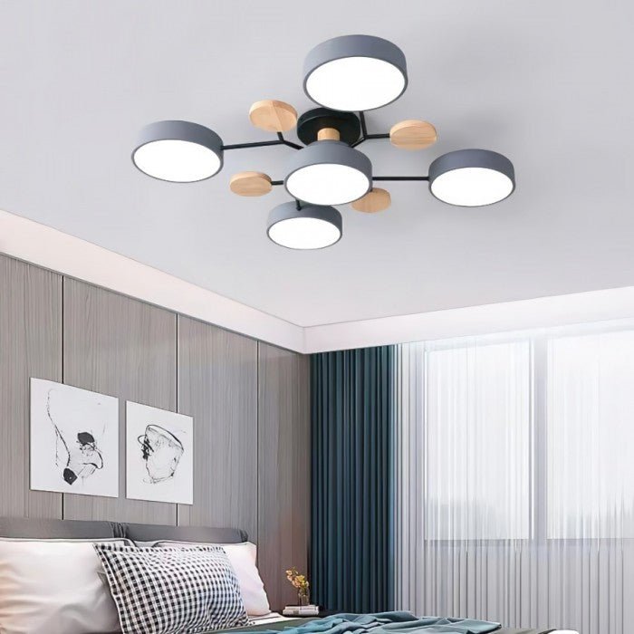 Elvar | Skandinavische Deckenlampe mit Holz-Details
