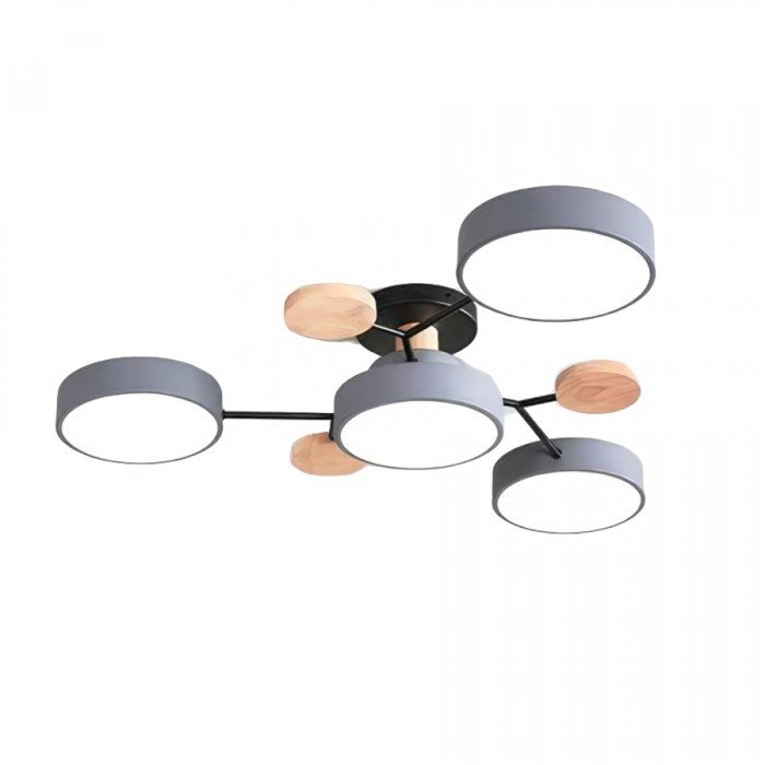 Elvar | Skandinavische Deckenlampe mit Holz-Details
