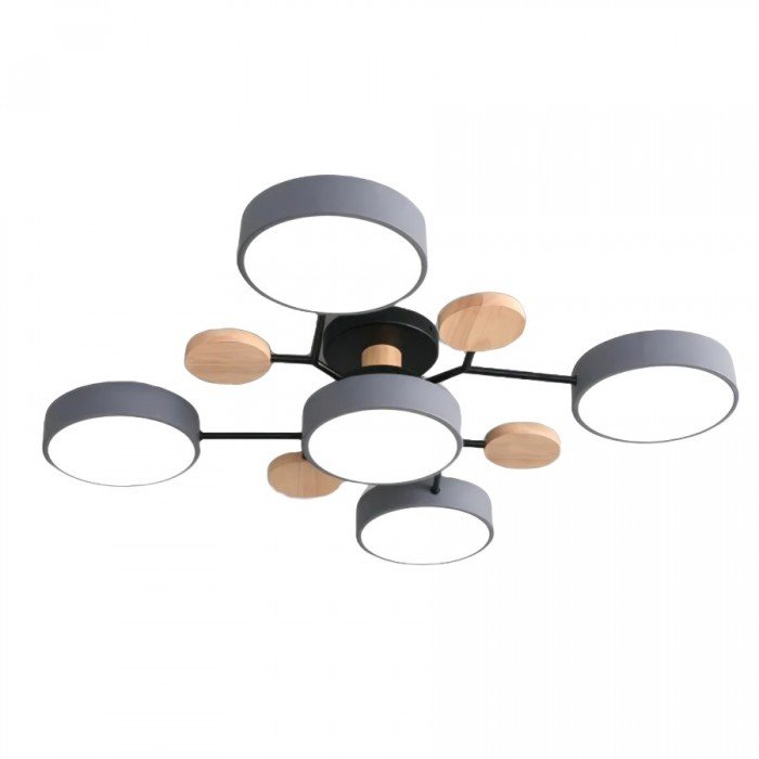 Elvar | Skandinavische Deckenlampe mit Holz-Details