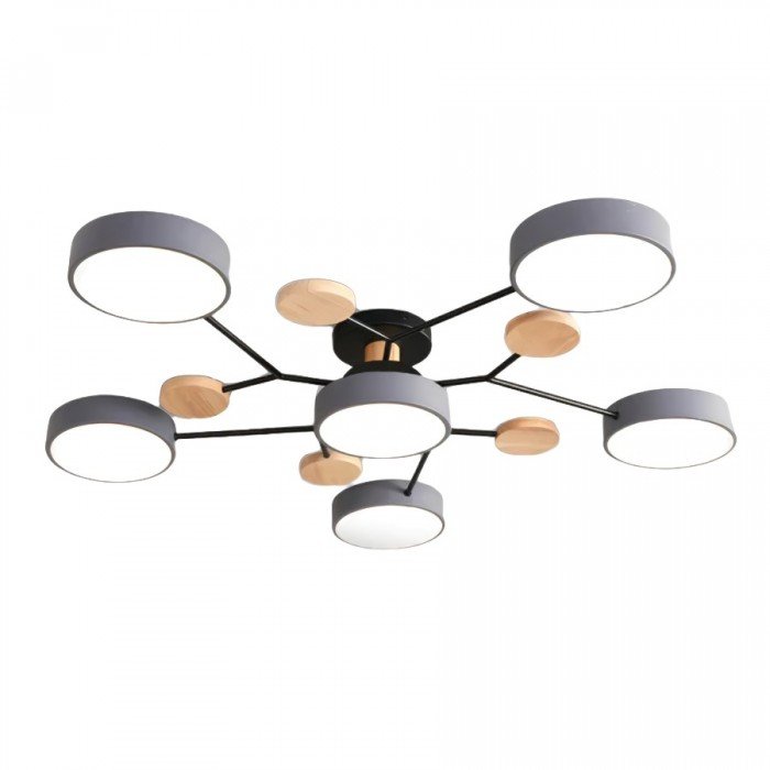 Elvar | Skandinavische Deckenlampe mit Holz-Details