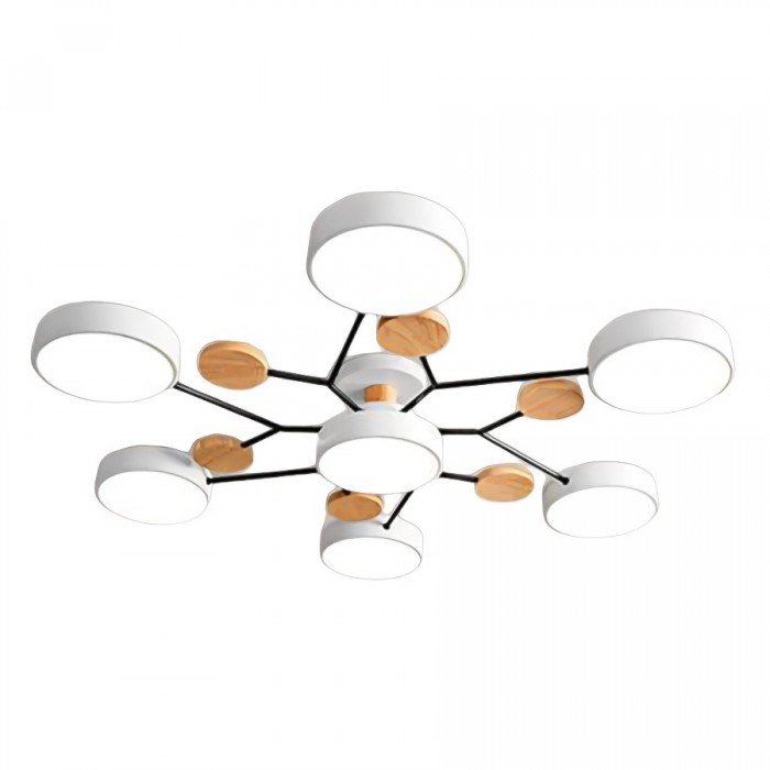 Elvar | Skandinavische Deckenlampe mit Holz-Details