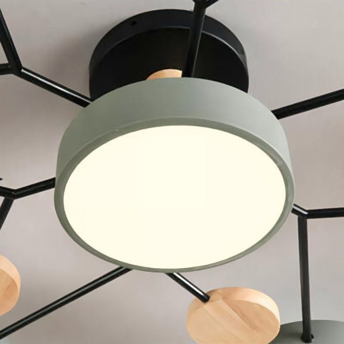 Elvar | Skandinavische Deckenlampe mit Holz-Details