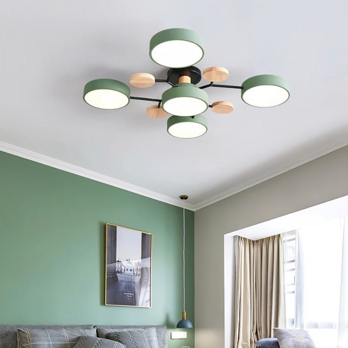 Elvar | Skandinavische Deckenlampe mit Holz-Details
