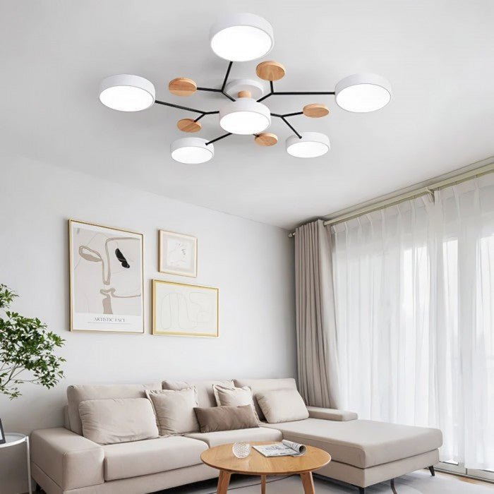 Elvar | Skandinavische Deckenlampe mit Holz-Details