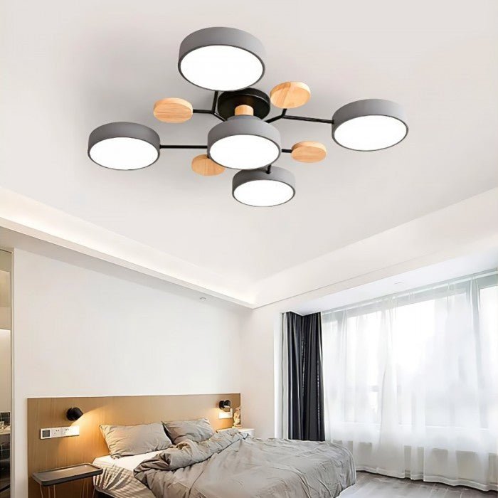 Elvar | Skandinavische Deckenlampe mit Holz-Details