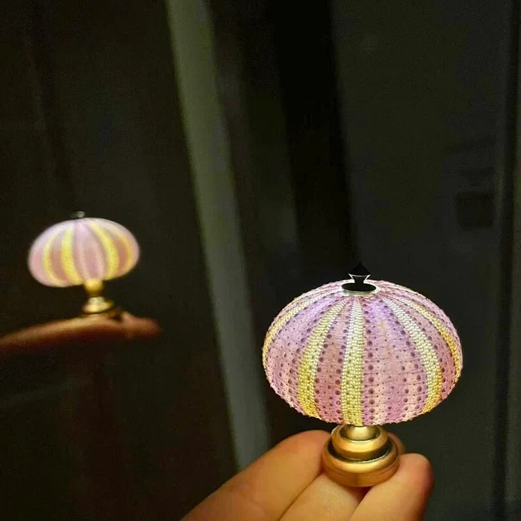 Isandro | Nachtlicht mit Seeigel im Glasdom