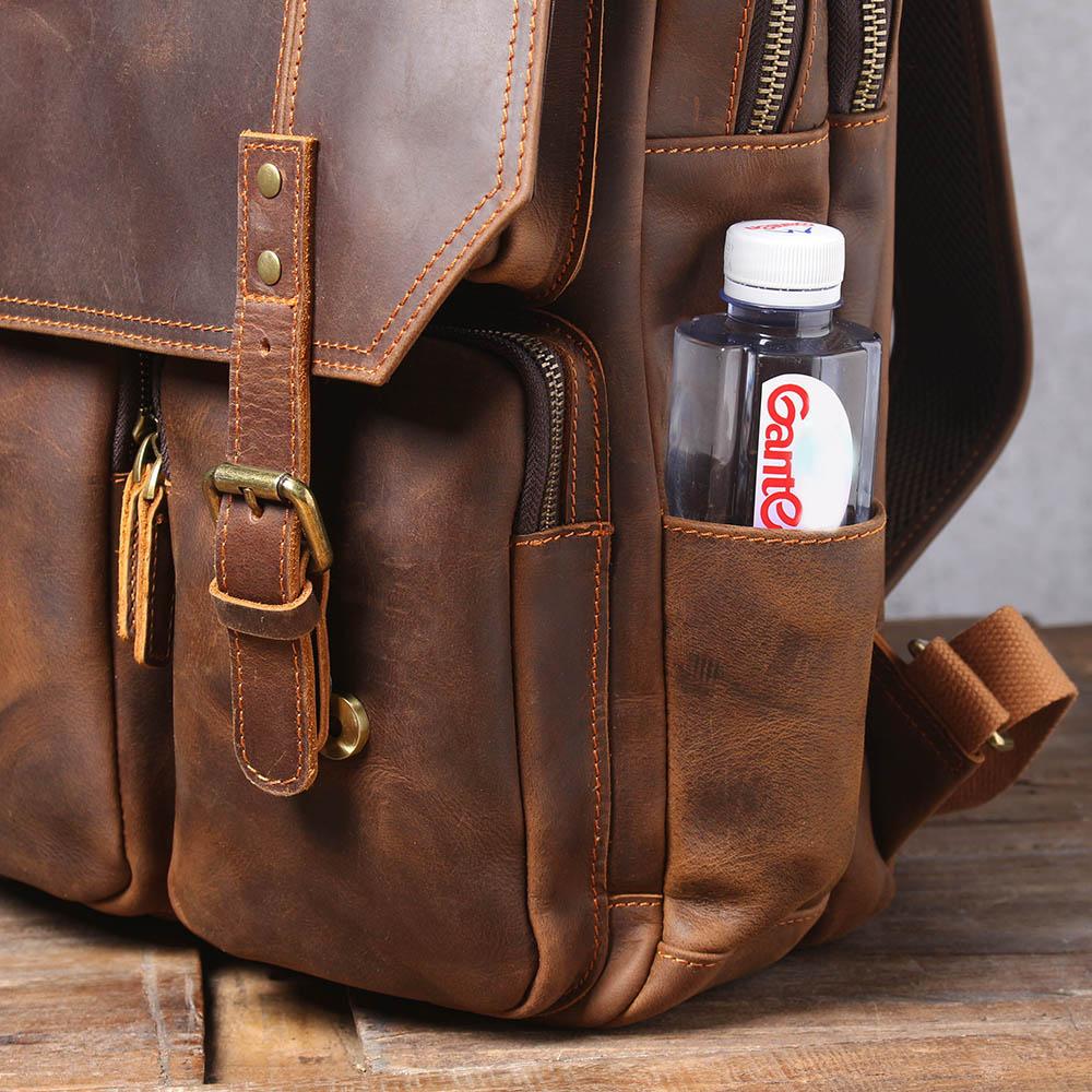 Leder Rucksack Doppelgurt Design | Büroalltag