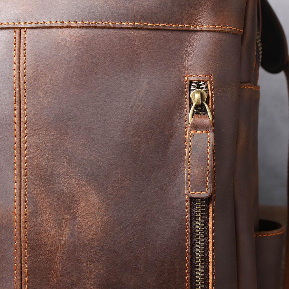 Leder Rucksack Doppelgurt Design | Büroalltag