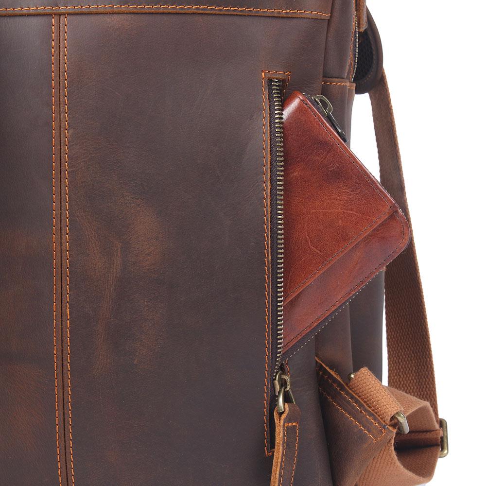 Leder Rucksack Doppelgurt Design | Büroalltag