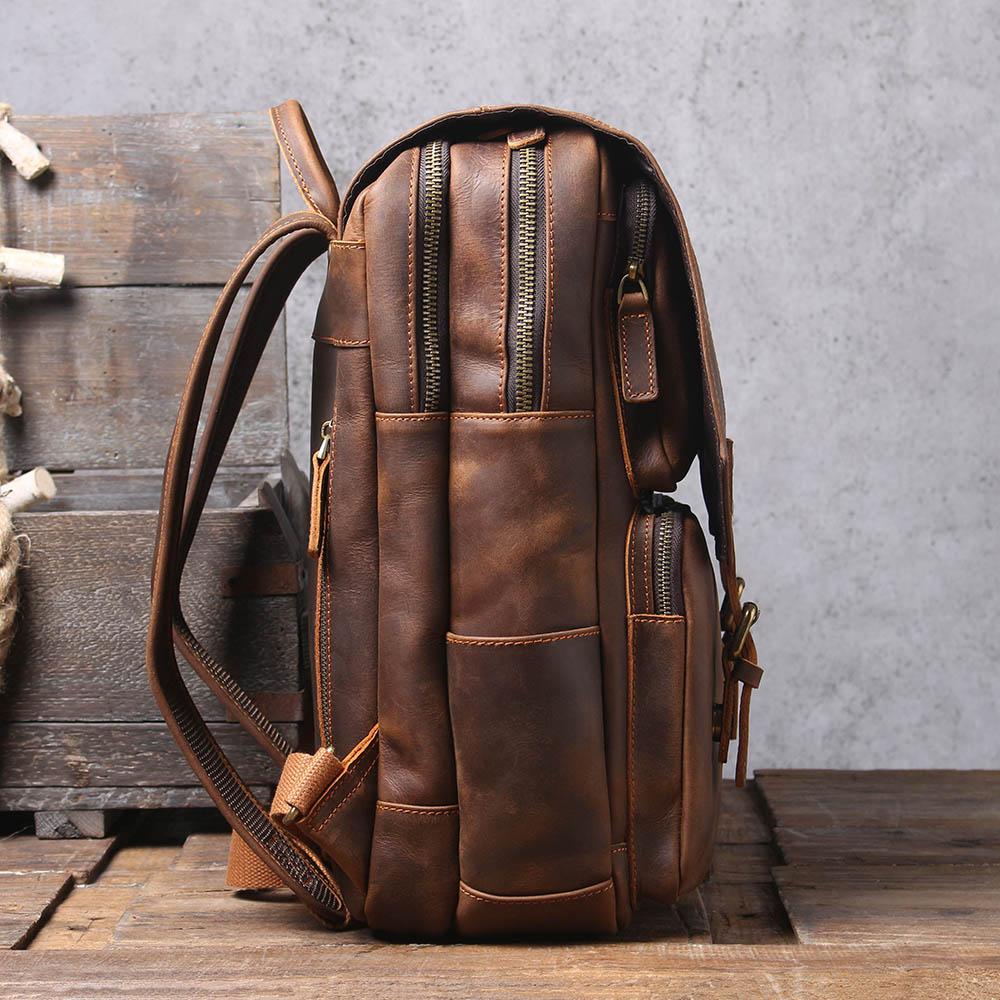 Leder Rucksack Doppelgurt Design | Büroalltag