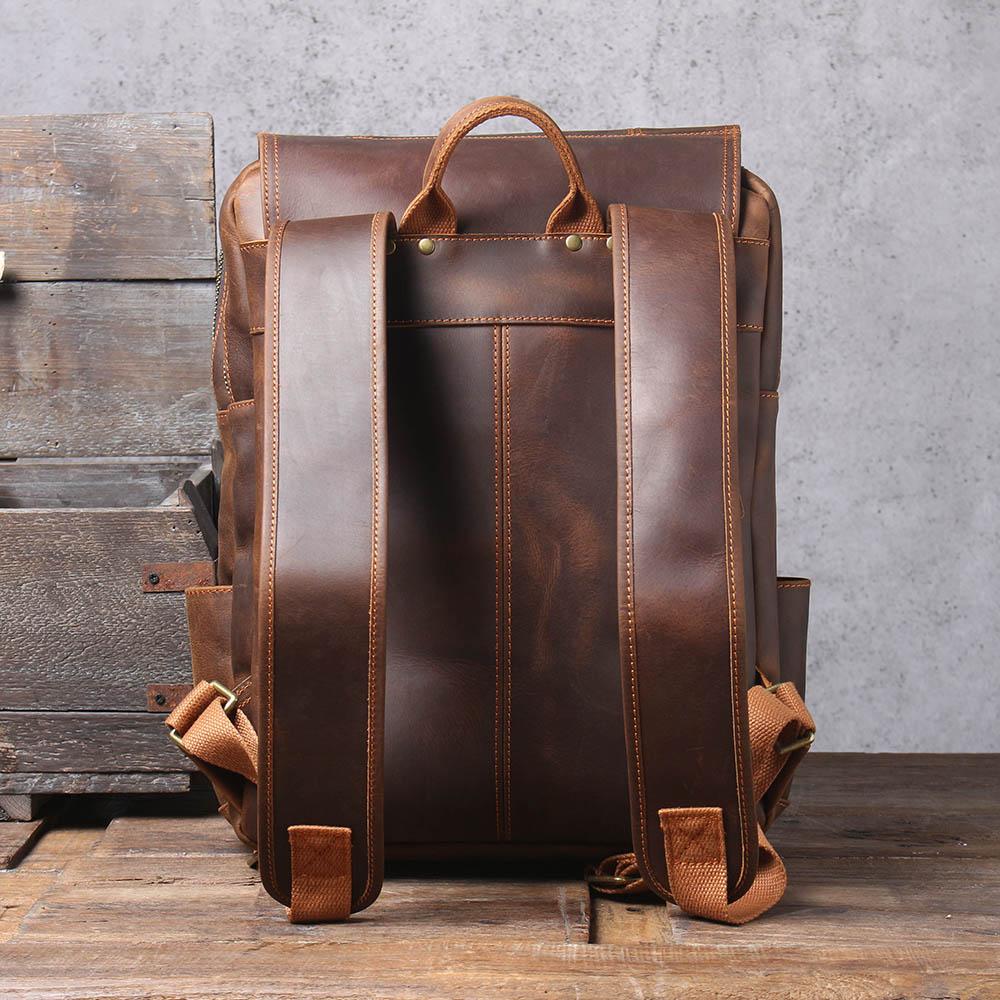 Leder Rucksack Doppelgurt Design | Büroalltag