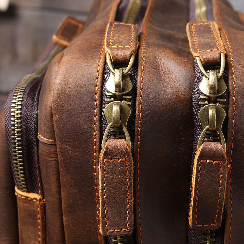 Leder Rucksack Doppelgurt Design | Büroalltag