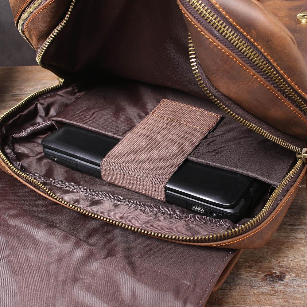 Leder Rucksack Doppelgurt Design | Büroalltag