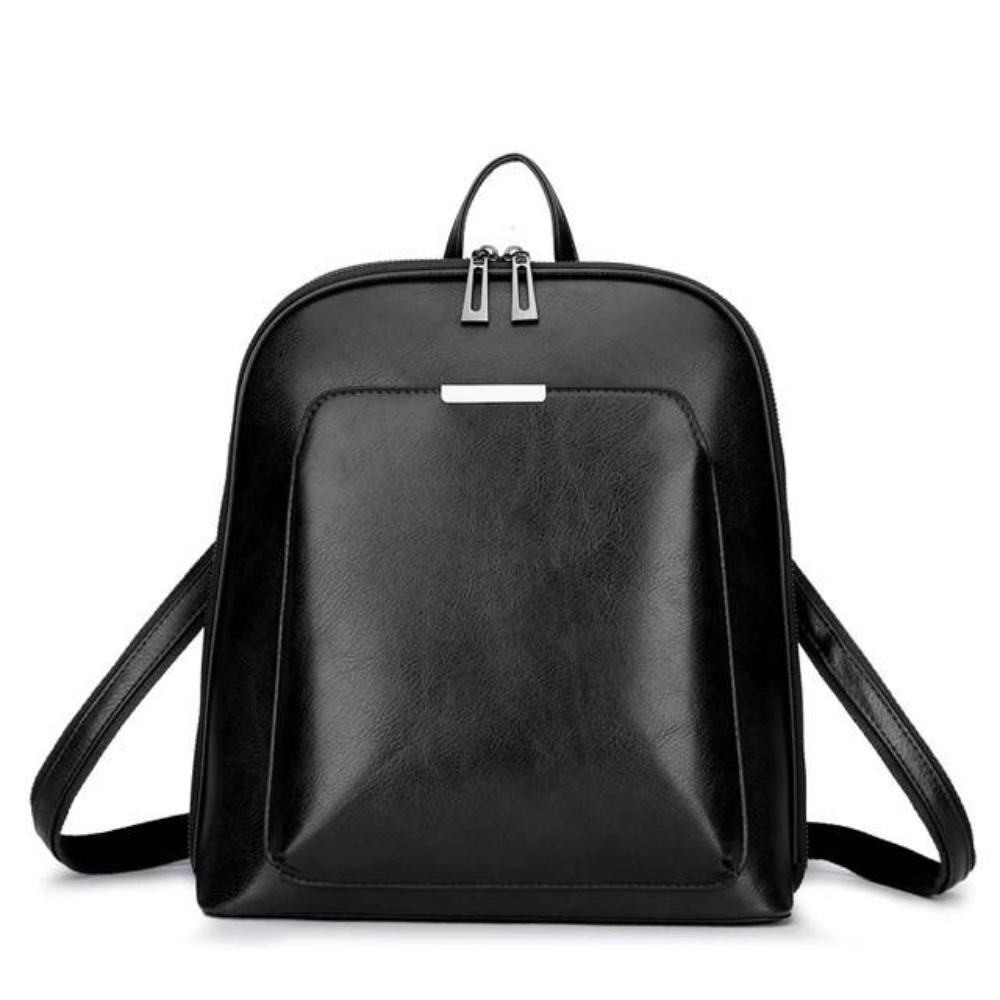 Leder Rucksack Doppelreißverschluss | Stadtalltag