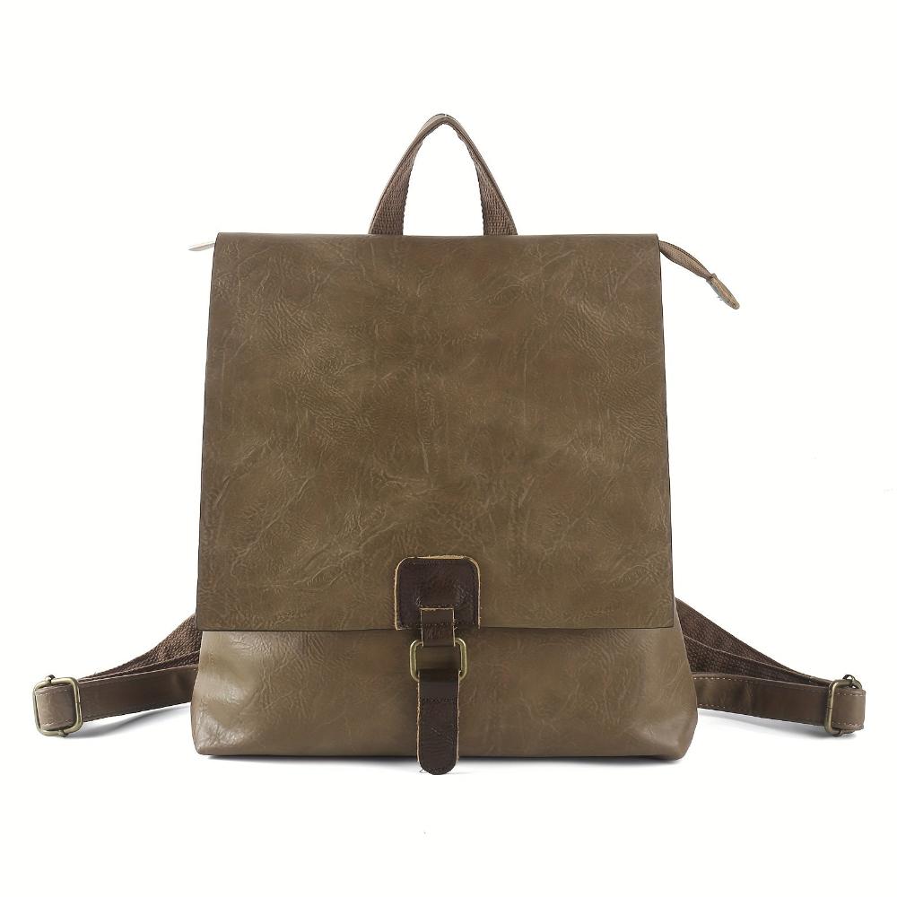 Leder Rucksack Klappdeckel Retro | Freizeit