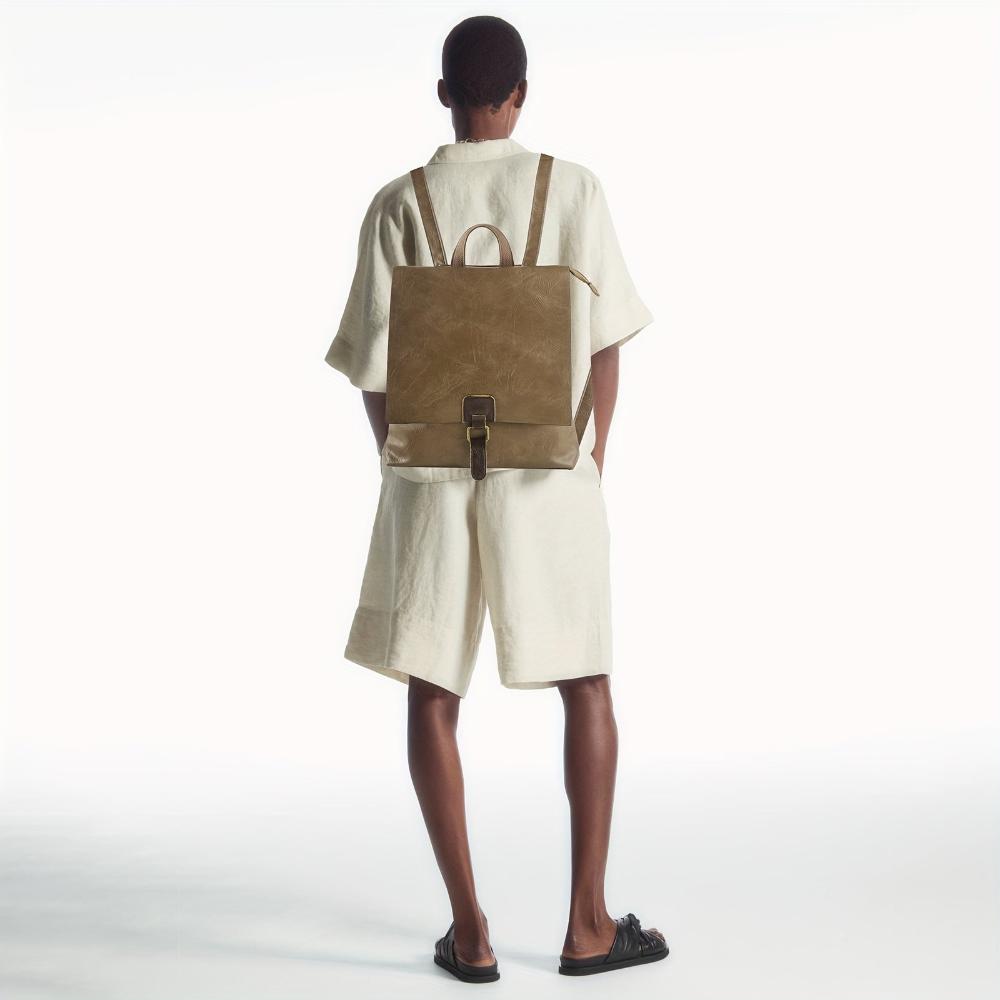 Leder Rucksack Klappdeckel Retro | Freizeit
