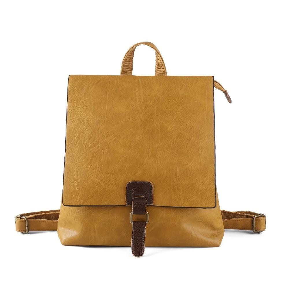 Leder Rucksack Klappdeckel Retro | Freizeit