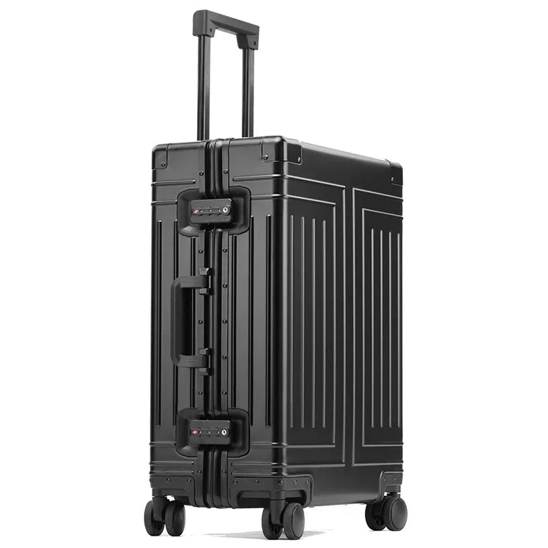 Hartschalen Rollkoffer aus Metall | Modernes Reisegepäck
