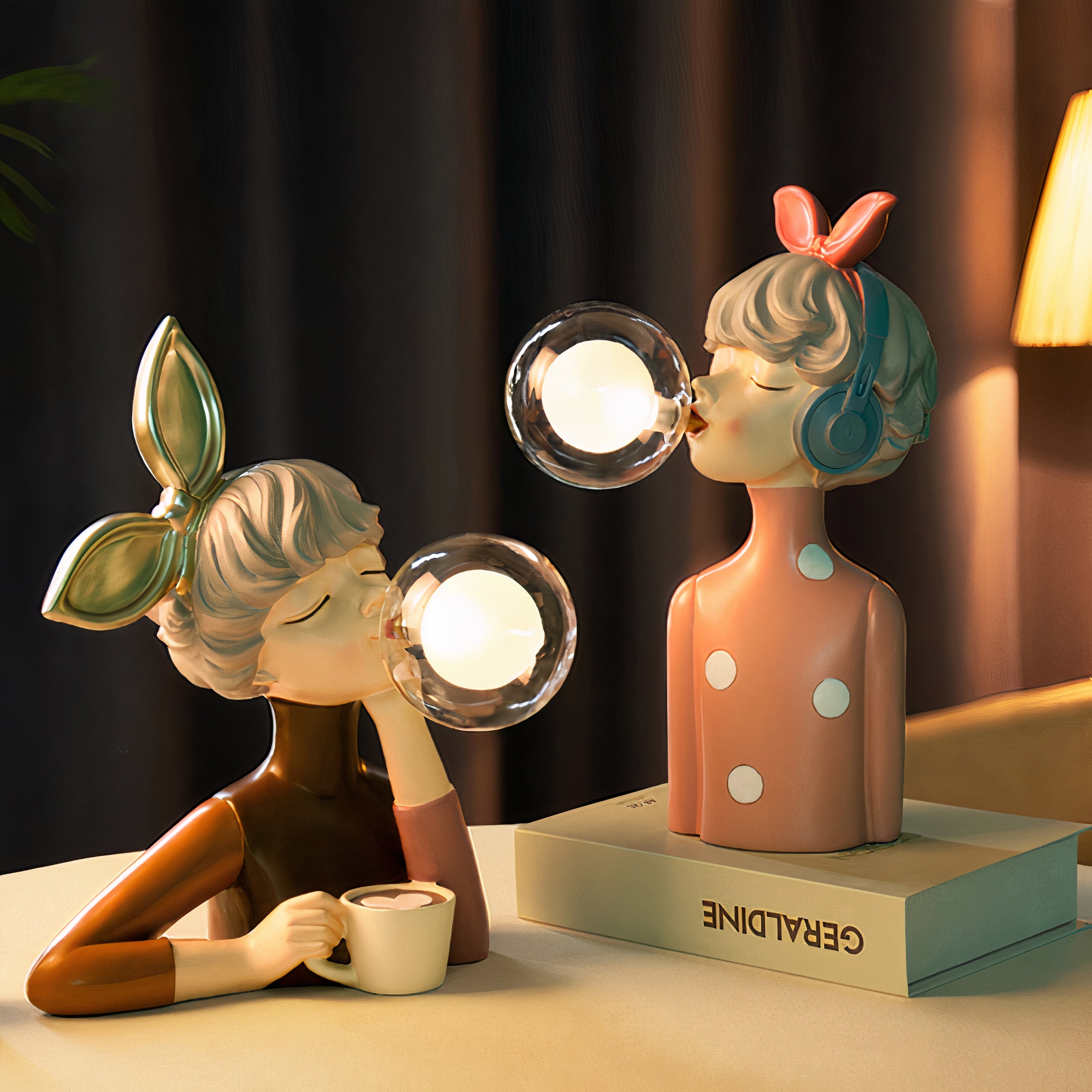 Nachttischlampe Figur Modern LED | Schlafzimmer