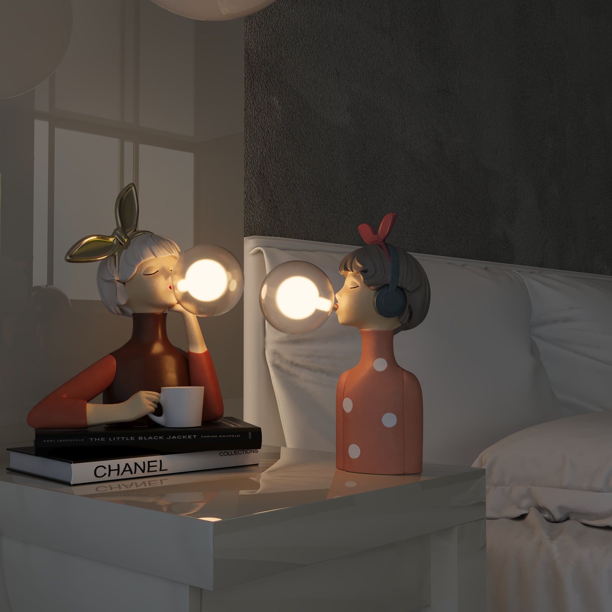 Nachttischlampe Figur Modern LED | Schlafzimmer