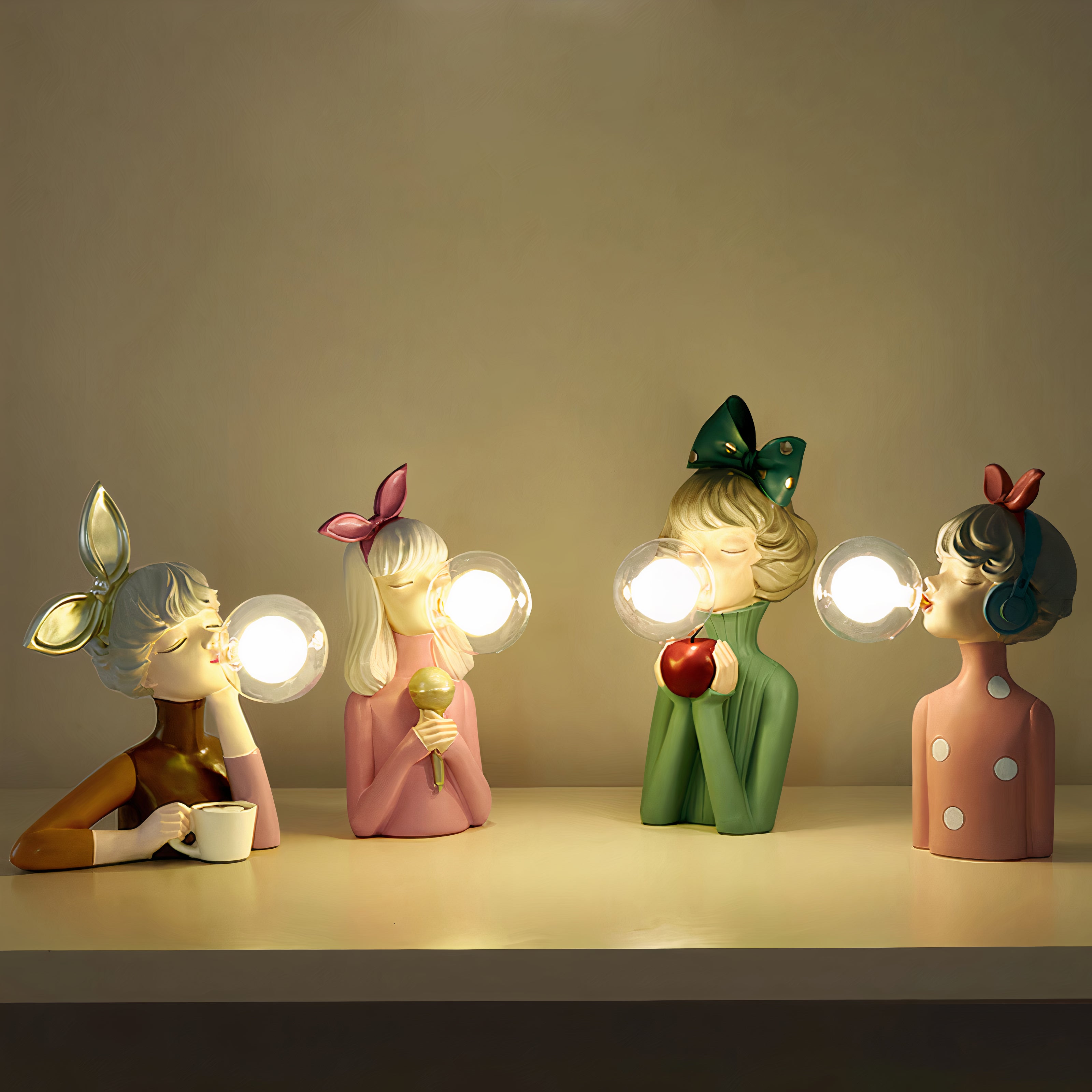 Nachttischlampe Figur Modern LED | Schlafzimmer