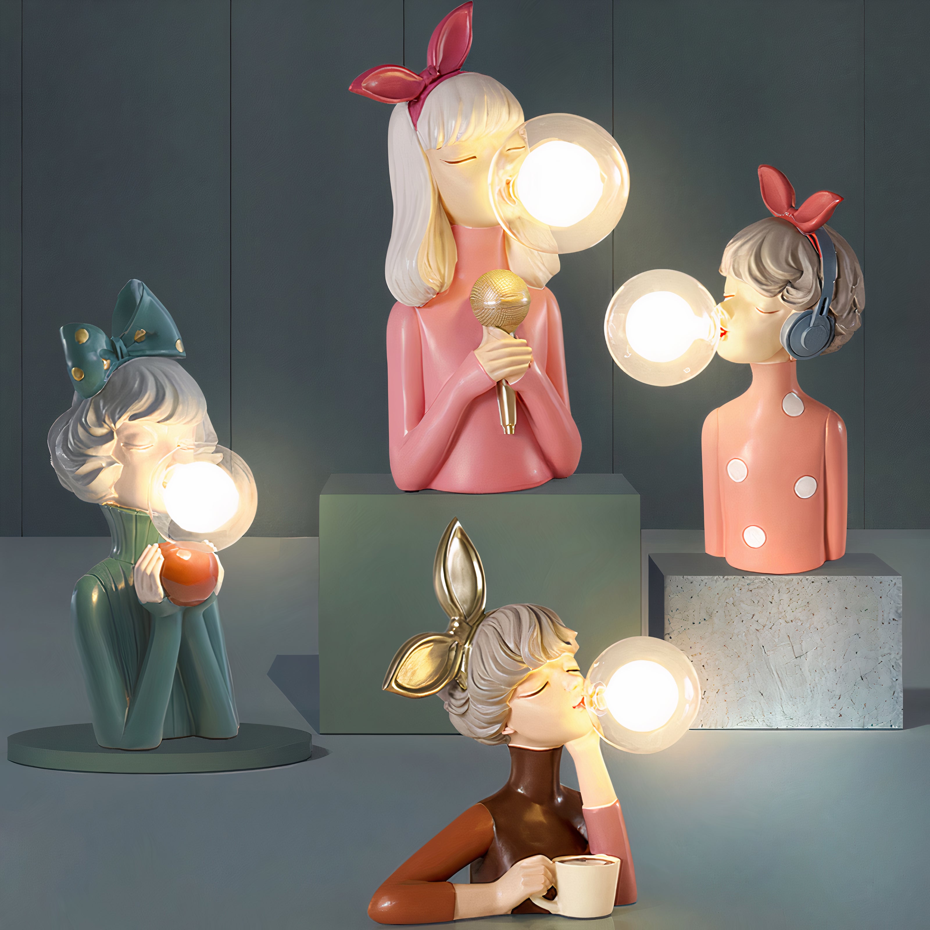 Nachttischlampe Figur Modern LED | Schlafzimmer