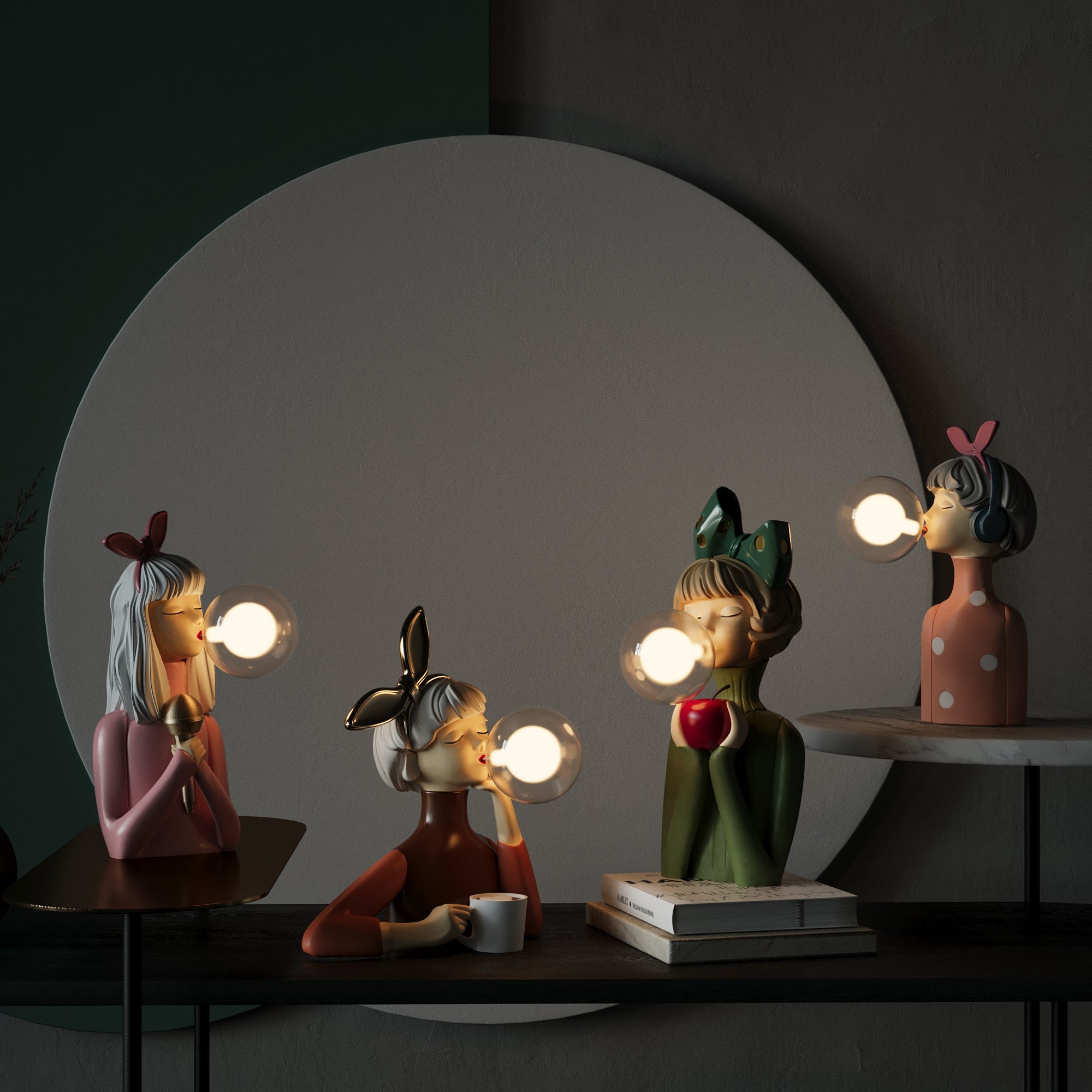 Nachttischlampe Figur Modern LED | Schlafzimmer